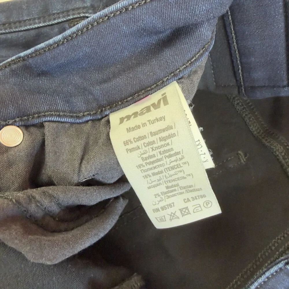 Mavi Zach Straight Leg Jeans Men’s 37W 28.5L Stretch Cotton Blend Dark Wash Blue